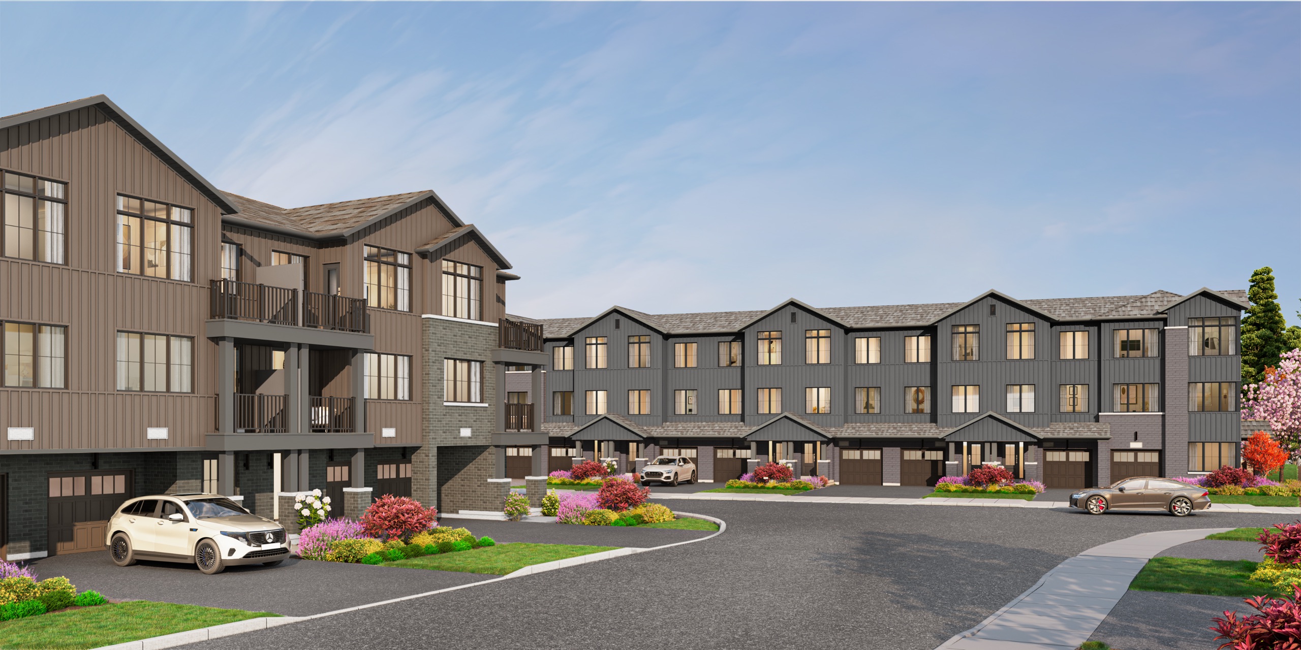 Rendering of Holloway’s three-storey townhomes