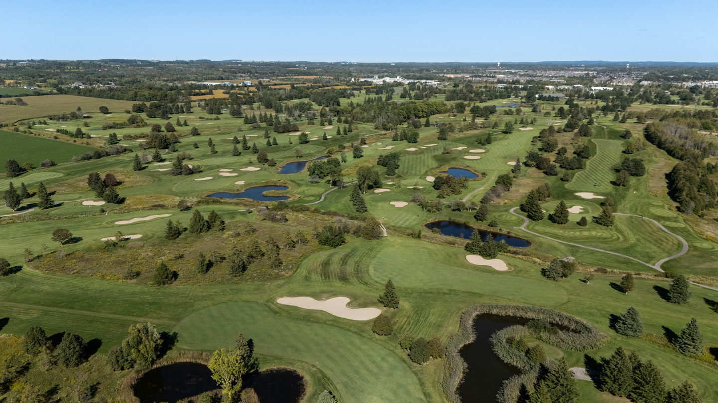 Aerial view of a golf course
